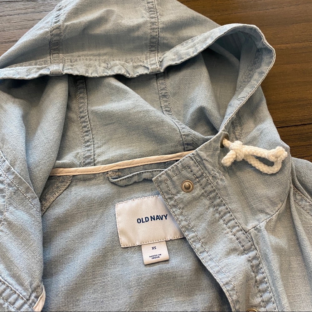 Chambray Hooded Shacket Jacket - image 4